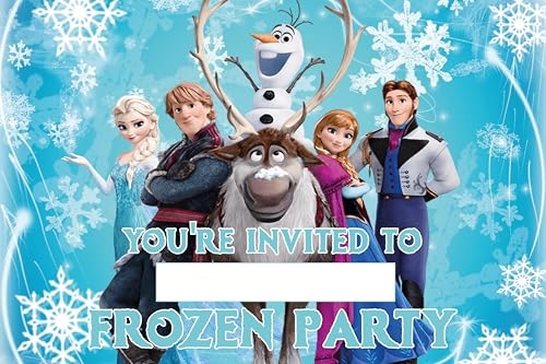 Set of 30 Frozen Birthday Invitation Cards & Envelopes