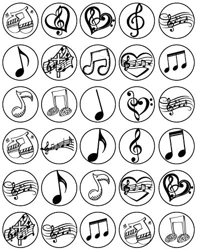 30x Wafer Paper Music Edible Cupcake Topper