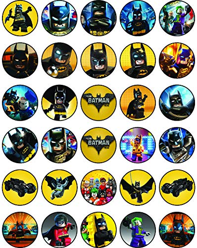 30x Wafer Paper Batman Edible Cupcake Topper