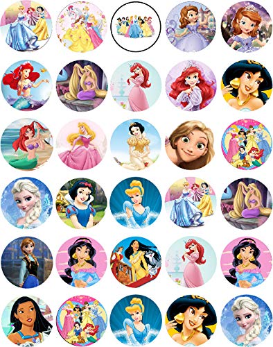 30x Wafer Paper princess Edible Cupcake Topper