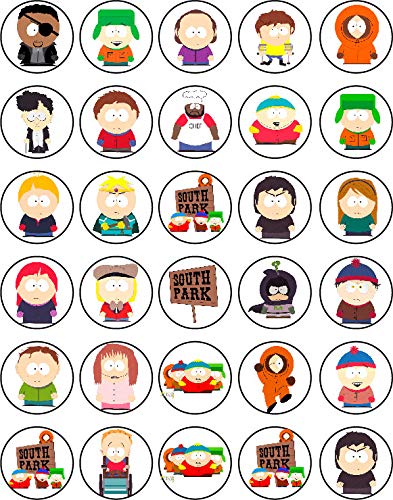 30x Wafer Paper South Park Edible Cupcake Topper