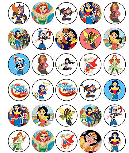 30x Wafer Paper Dc super hero Edible Cupcake Topper