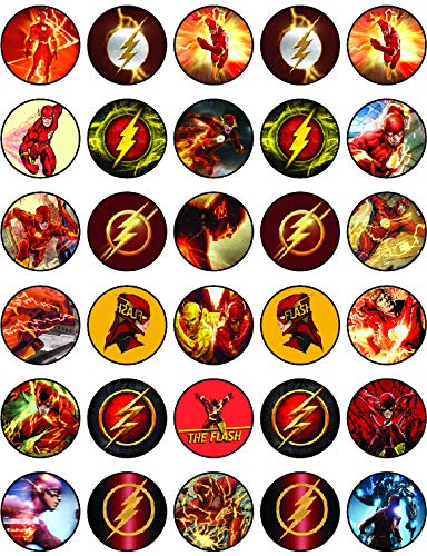 30x Wafer Paper The  Flash Edible Cupcake Topper