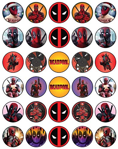 30x sugar Paper Deadpool Edible Cupcake Topper