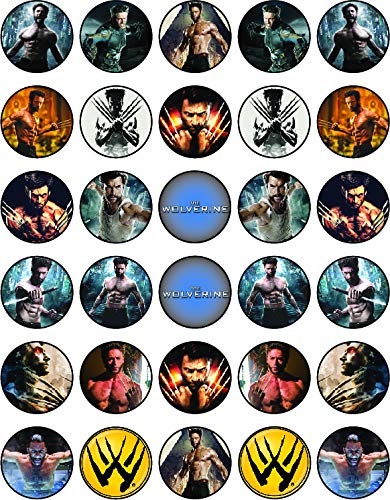 30x Wafer Paper Wolverine Edible Cupcake Topper