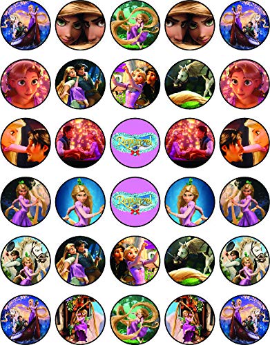 30x Wafer Paper Rapunzel Edible Cupcake Topper