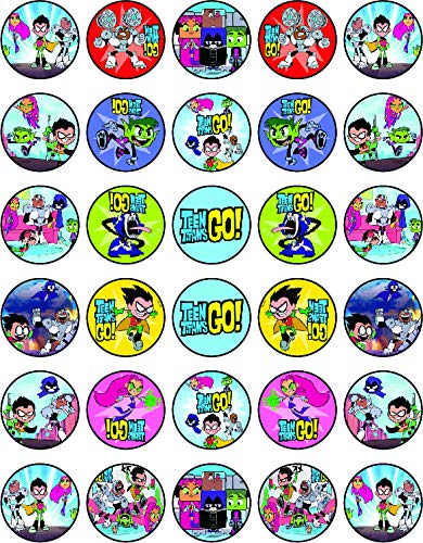 30x Wafer Paper Teen Titans Go Edible Cupcake Topper