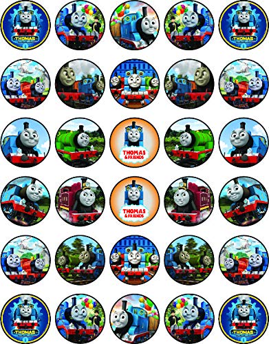 30x Wafer Paper Thomas The Train Edible Cupcake Topper