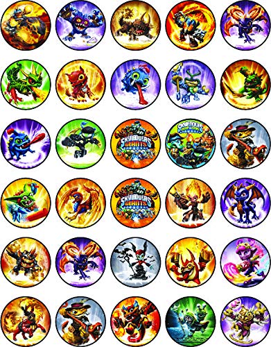 30x Wafer Paper Skylanders Edible Cupcake Topper