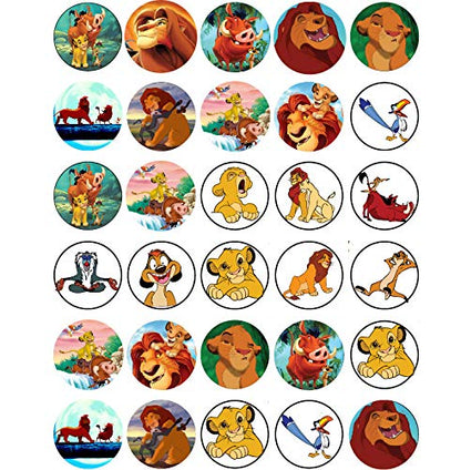 30x Wafer Paper Lion king Edible Cupcake Topper