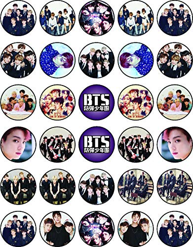 30x Wafer Paper Bts Edible Cupcake Topper