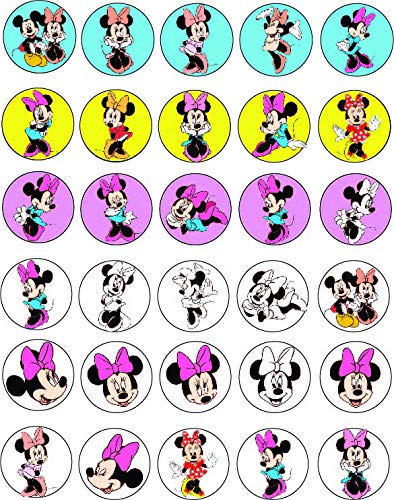 30x Wafer Paper Minne mouse Edible Cupcake Topper