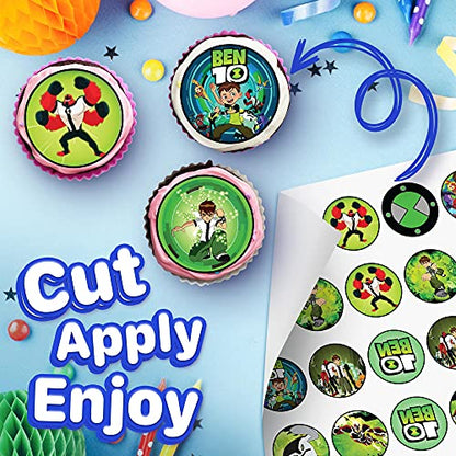 30x Wafer Paper ben 10 Edible Cupcake Topper