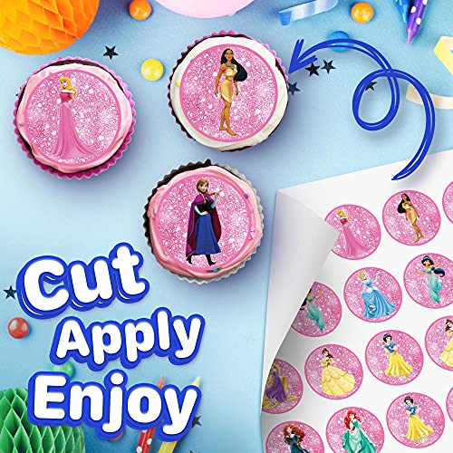 30x Wafer Paper Princess Edible Cupcake Topper