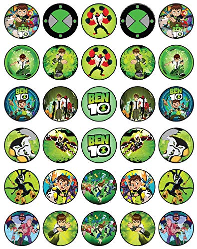 30x Wafer Paper ben 10 Edible Cupcake Topper