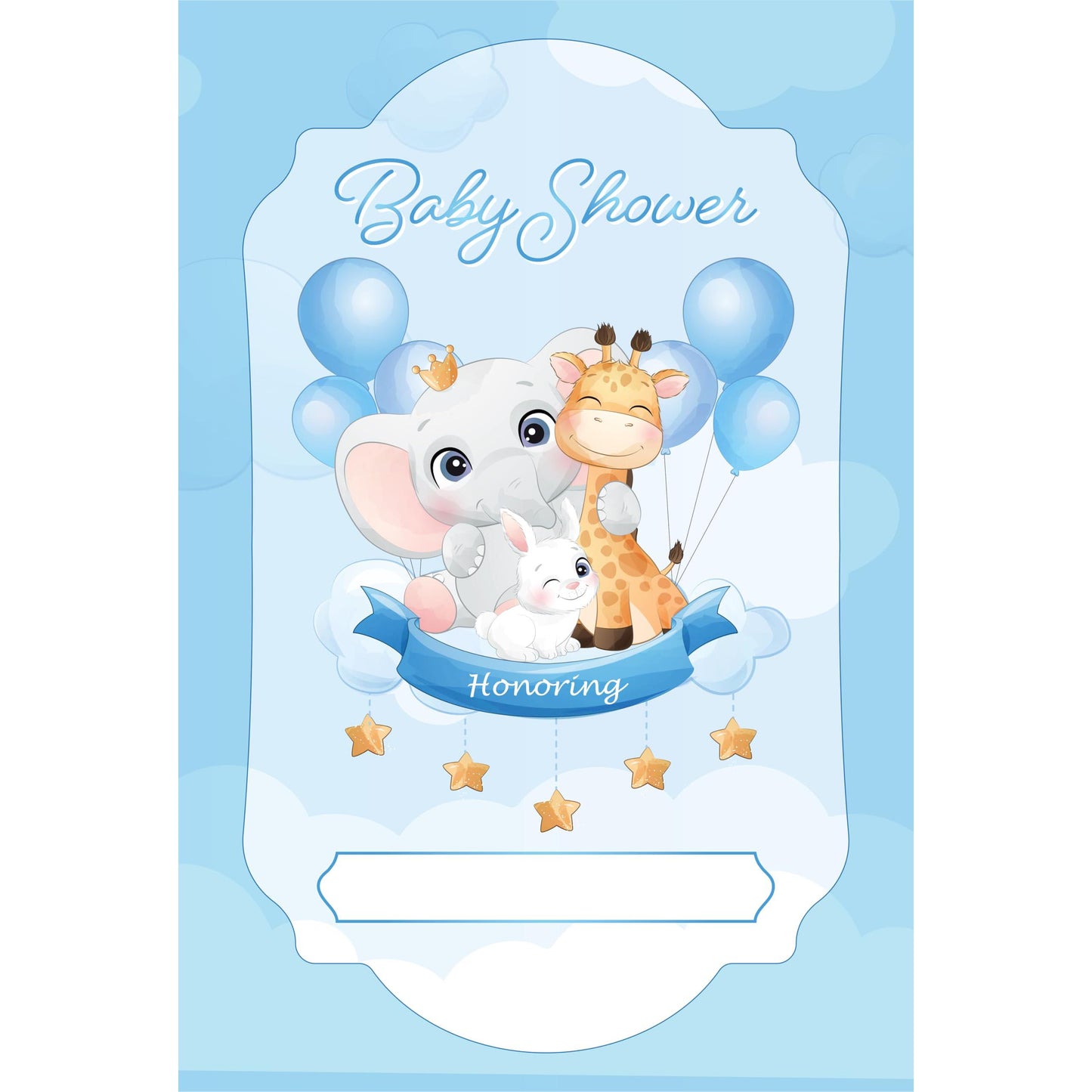 Set of 20 Baby Shower Boy Birthday Invitation Cards & Envelopes