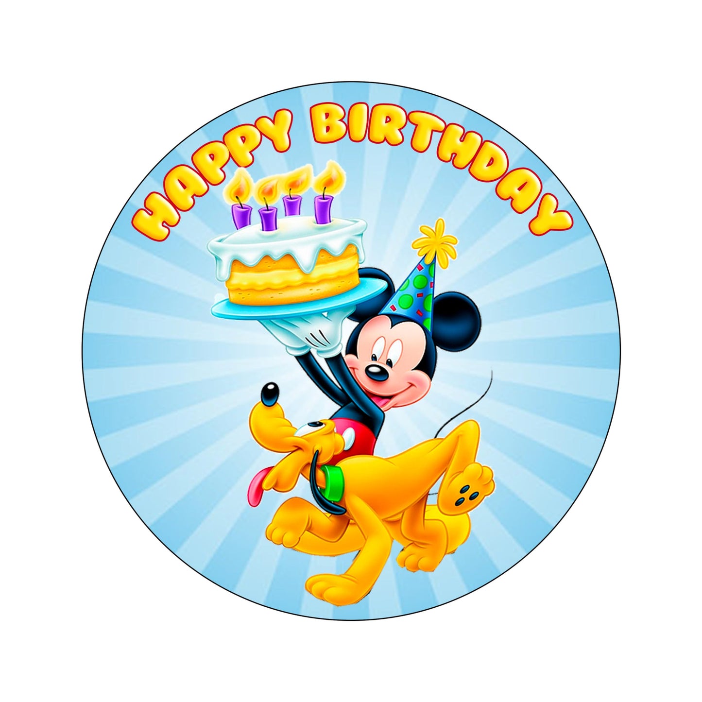 7.5 Inch Edible Cake Toppers Mickey Mouse