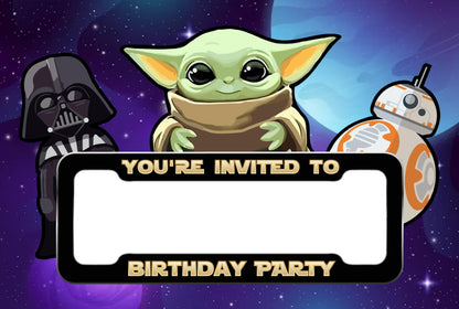 Set of 20 Star Wars Yoda Birthday Invitation Cards & Envelopes