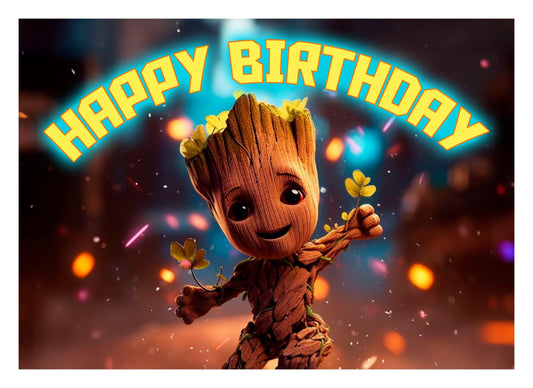 8.3 x 11.7 Inch Edible Square Cake Toppers Babay-Groot