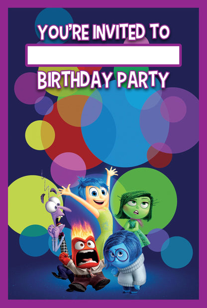 Set of 20 Inside Out Birthday Invitation Cards & Envelopes