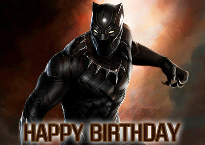 8.3 x 11.7 Inch Edible Square Cake Toppers Black Panther