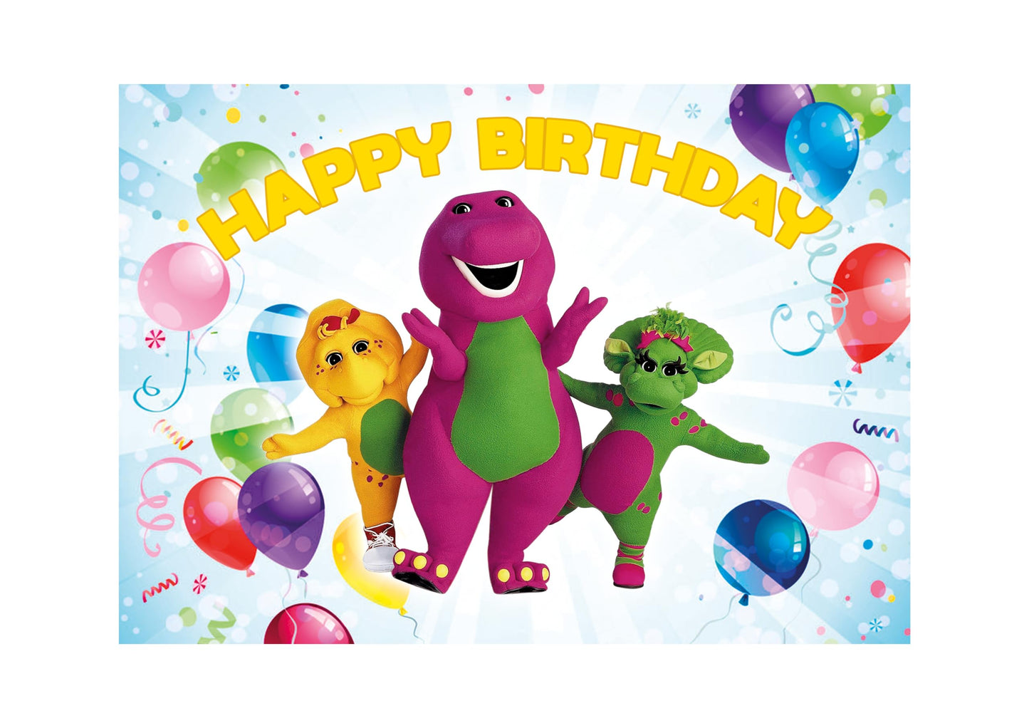 8.3 x 11.7 Inch Edible Square Cake Toppers Barney