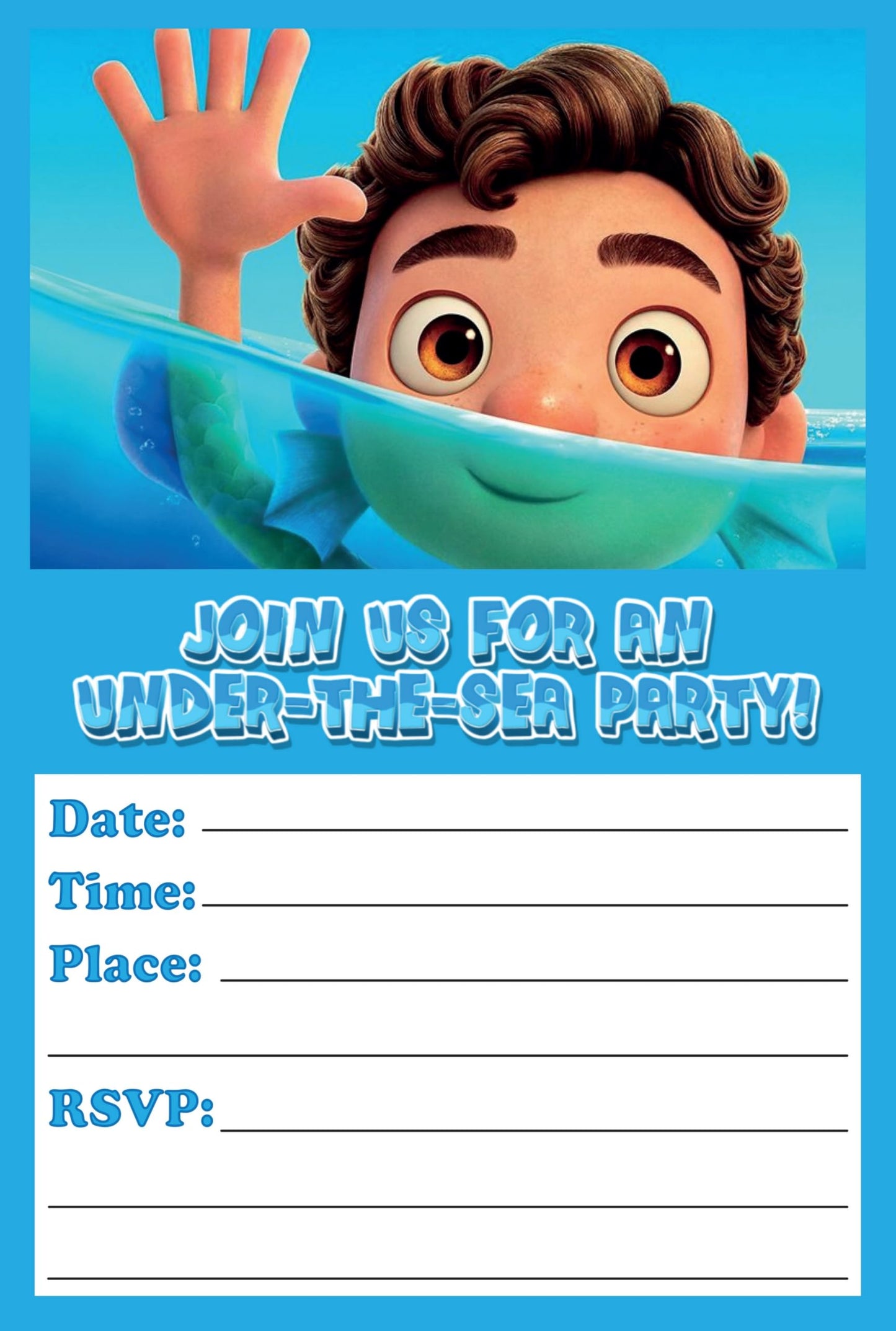 Set of 20 Luca Birthday Invitation Cards & Envelopes