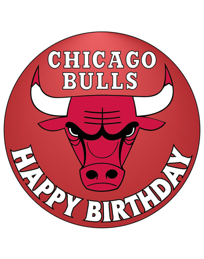 7.5 Inch Edible Cake Toppers Chicago Bolls