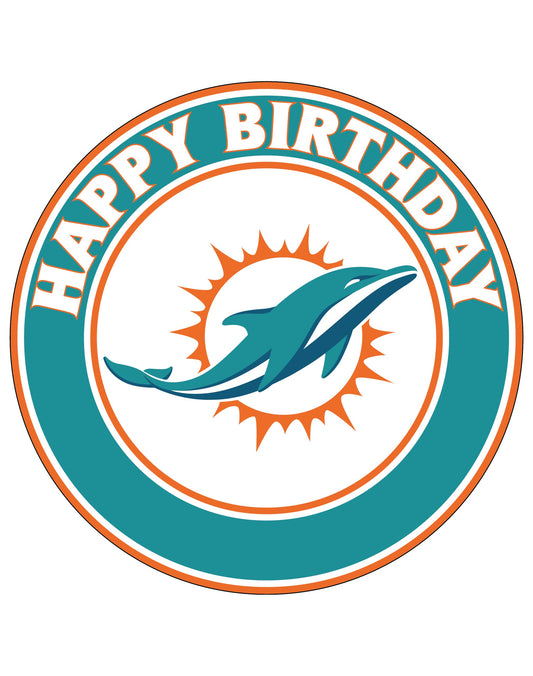 7.5 Inch Edible Cake Toppers Miami dolphin