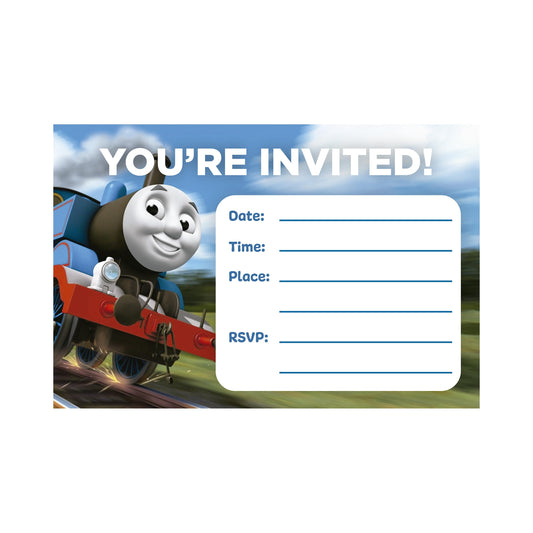 Set of 20 Thomas The Train Birthday Invitation Cards & Envelopes