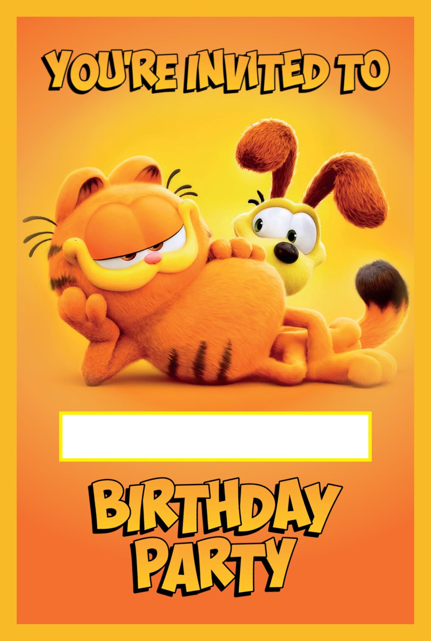 Set of 20 garfield Birthday Invitation Cards & Envelopes