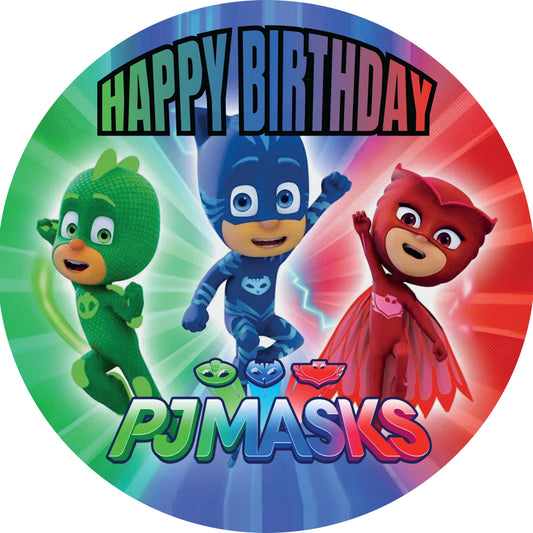 7.5 Inch Edible Cake Toppers – Hero Masks Themed Birthday Party Collection of Edible Cake Decorations