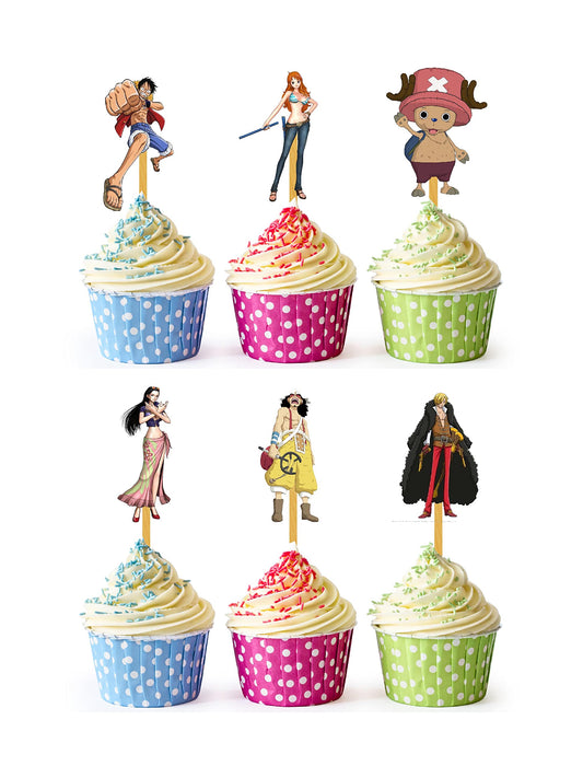 24x Pirate Adventure Cupcake Toppers – Strong Picks Happy Birthday Décor, Cupcake Decorations for Kids Birthdays