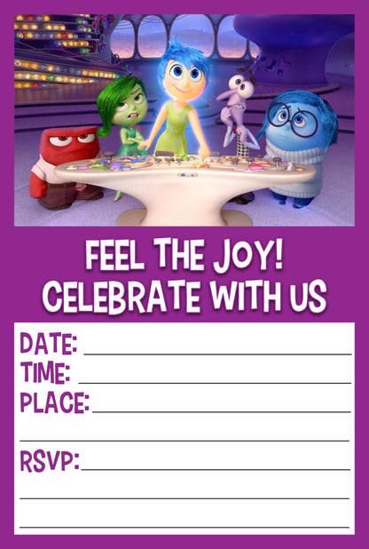 Set of 20 Inside Out Birthday Invitation Cards & Envelopes