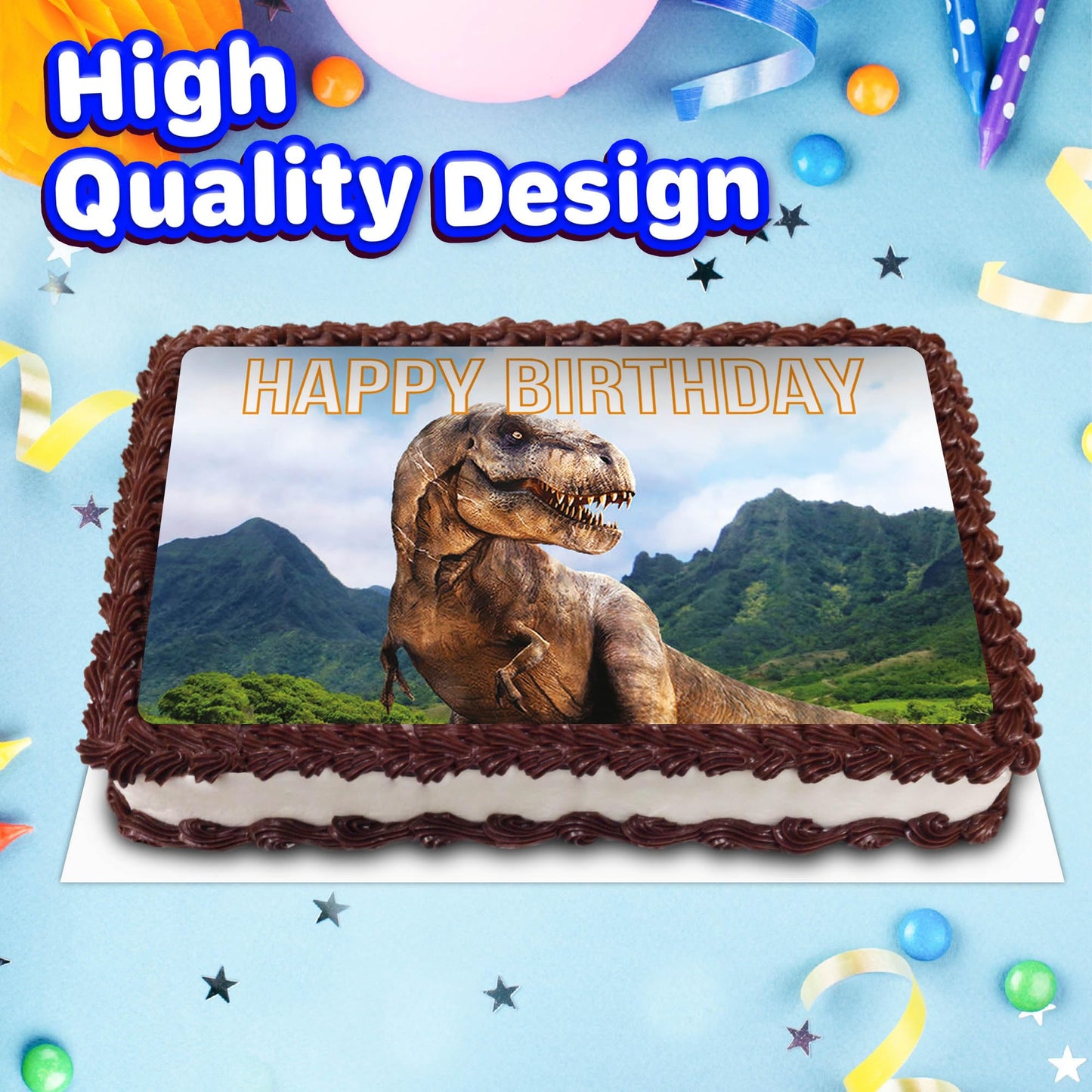 8.3 x 11.7 Inch Edible Square Cake Toppers Jurassic World