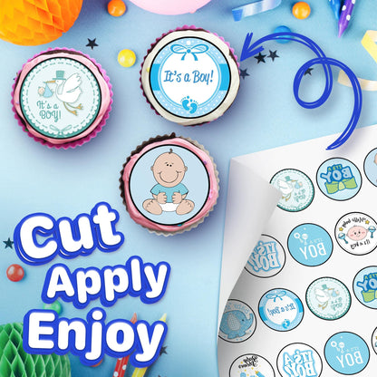 30x Wafer Paper Baby Shower Edible Cupcake Topper