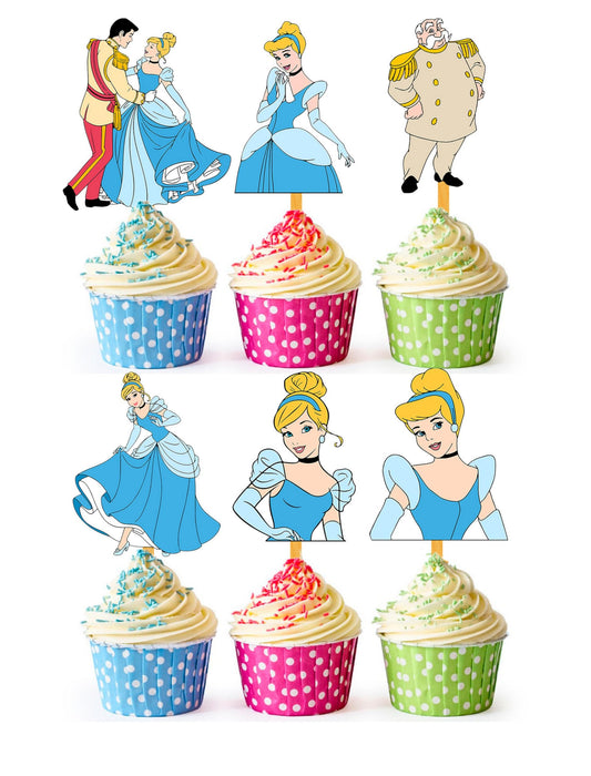 24x Fairytale Princess Cupcake Toppers – Strong Picks Happy Birthday Décor, Cupcake Decorations for Kids Birthdays