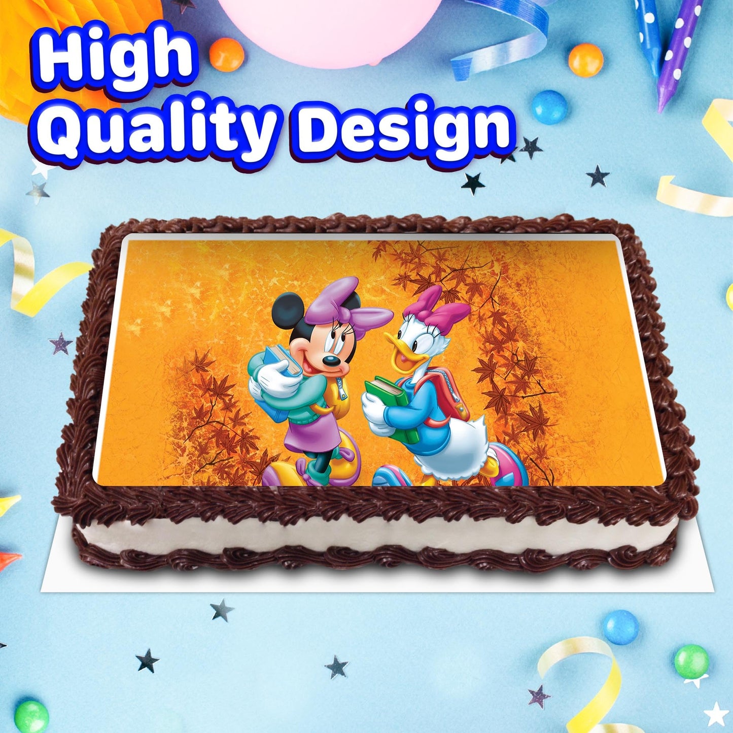 8.3 x 11.7 Inch Edible Square Cake Toppers Mickey Mouse