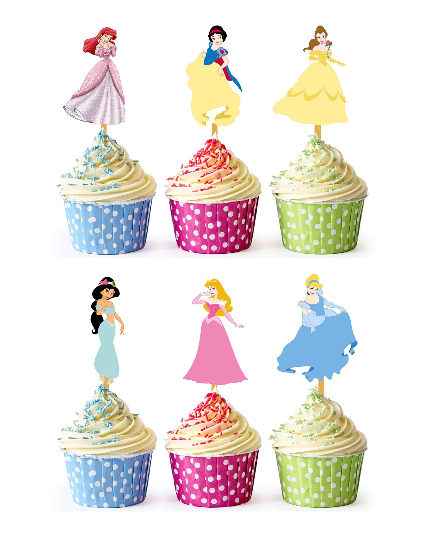 24x Cupcake Topper Picks (Princess)