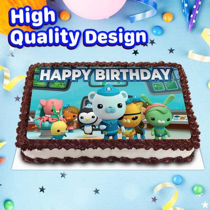 8.3 x 11.7 Inch Edible Square Cake Toppers Octonauts