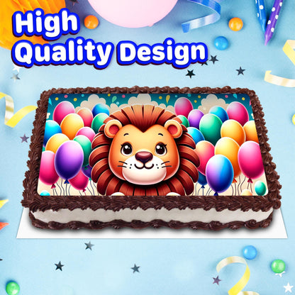 8.3 x 11.7 Inch Edible Square Cake Toppers Lion Ai