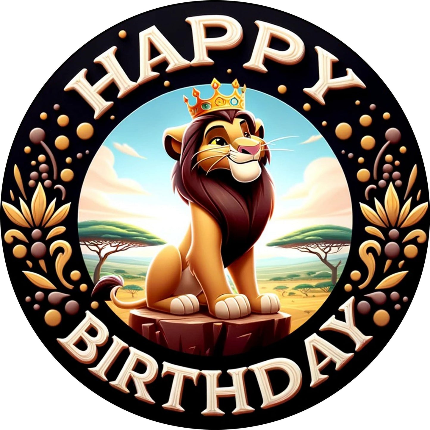 7.5 Inch Edible Cake Toppers Lion King AI