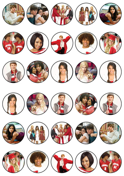 30x Wafer Paper High School Music Edible Cupcake Topper