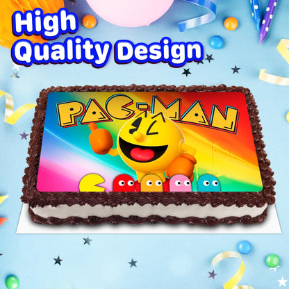 8.3 x 11.7 Inch Edible Square Cake Toppers Pacman