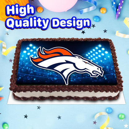 8.3 x 11.7 Inch Edible Square Cake Toppers Denver Broncos