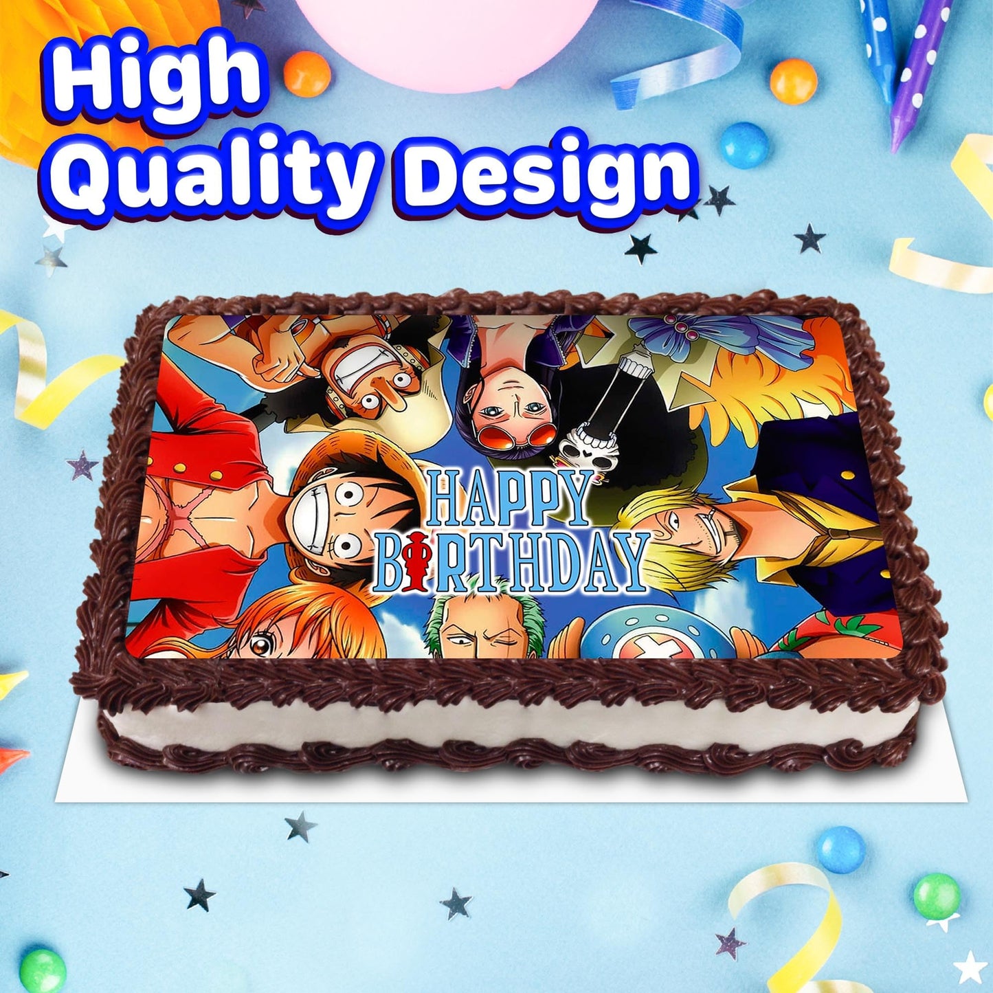 8.3 x 11.7 Inch Edible Square Cake Toppers One Piece