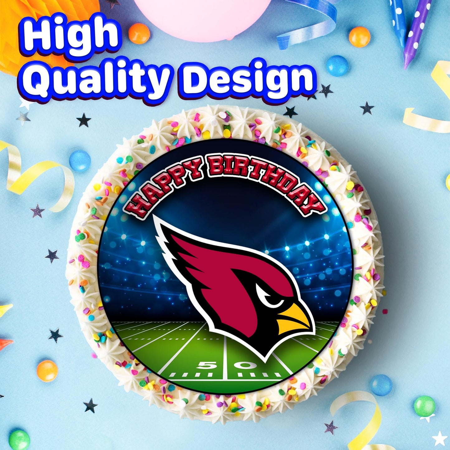 7.5 Inch Edible Cake Toppers Arizona Cardinals