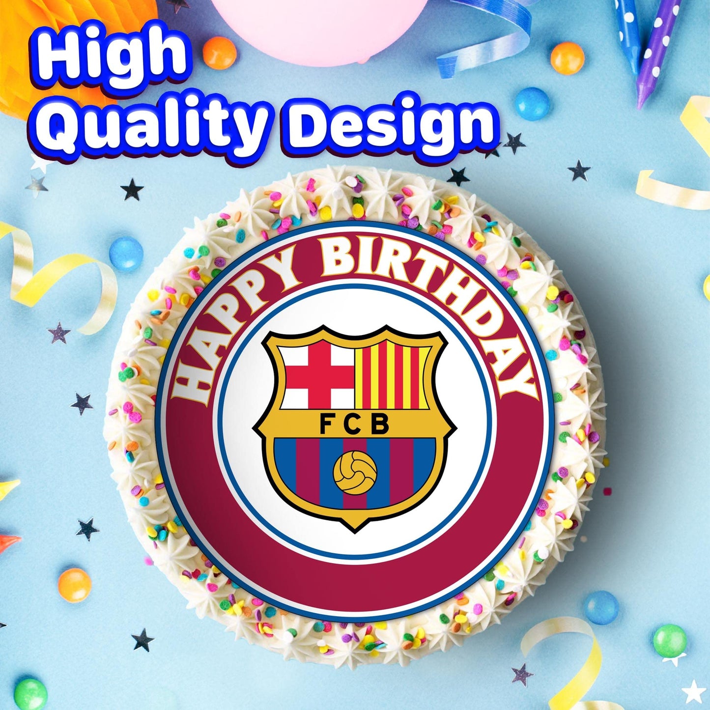 7.5 Inch Edible Cake Toppers FC Barcelona