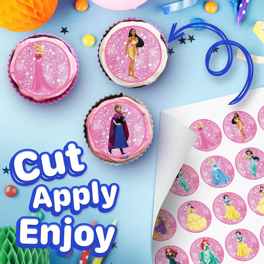 7.5x Inch Edible Cake Toppers – Princess Theme