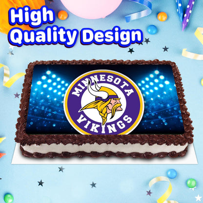 8.3 x 11.7 Inch Edible Square Cake Toppers Minnesota Vikings